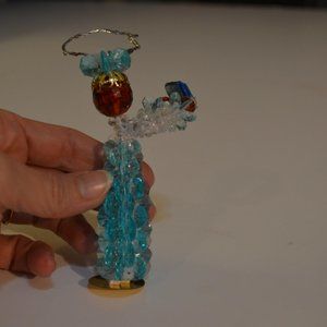 Homemade Figurine Beads Acrylic Hanging (in car) Blue Person with Book Pendant
